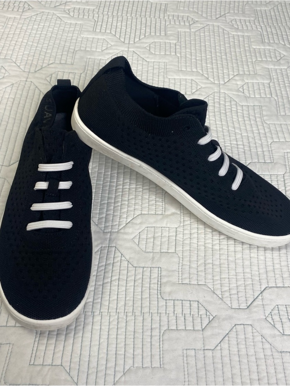 SUAVS The Zilker Lace Up/Slip-on Knit Casual Sneaker Shoes Black W12.5 M 10.5